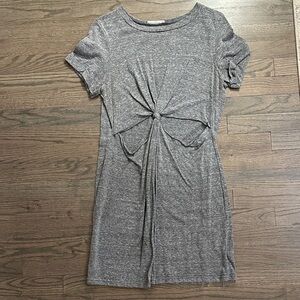 Women’s Honey Punch Urban Outfitters Gray Knot-Front Mini Tunic Dress M/L